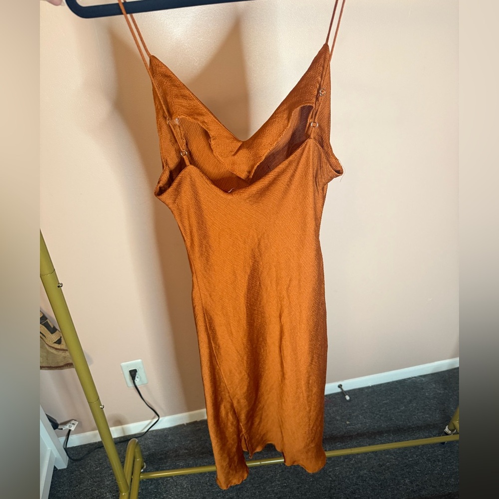 Bacio Rust/Gold Slip Dress - Picture 3 of 4